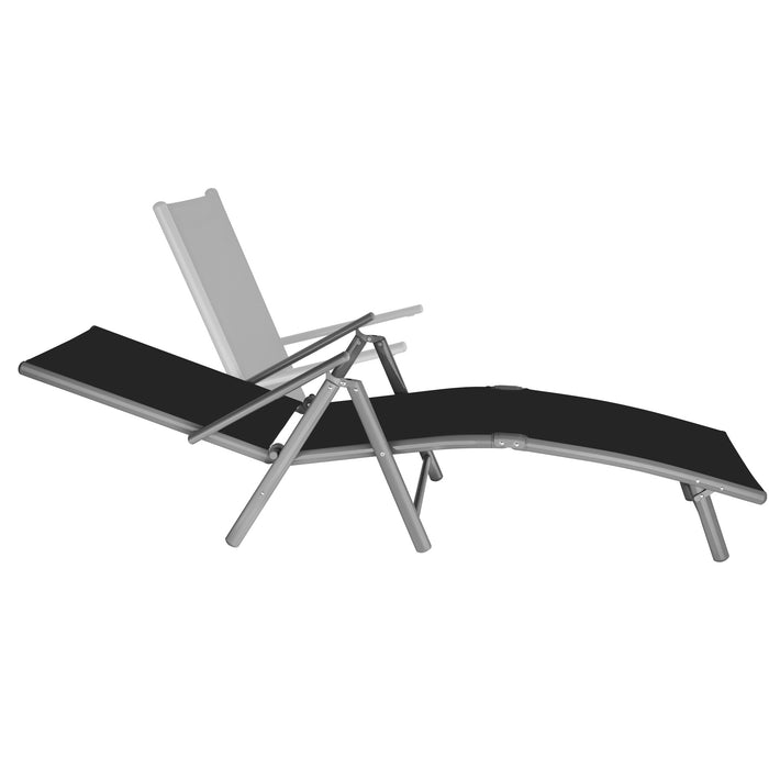 tectake® Ligbed Marisol aluminium, 7 standen - Donkergrijs