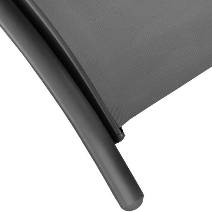 tectake® 2 ligbedden van aluminium, 5-voudig verstelbaar - Zwart