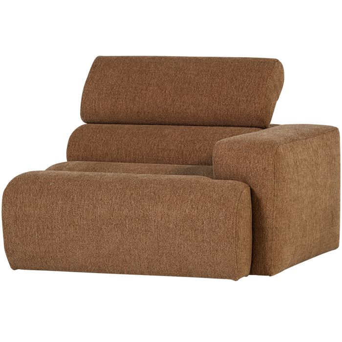 WOOOD Novi 1-Zits Element Bank Arm Rechts - Polyester - Karamelbruin