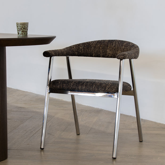 DÉJA Living - Eetkamerstoel - Donkerbruin|Chrome - Sorø - Set van 2