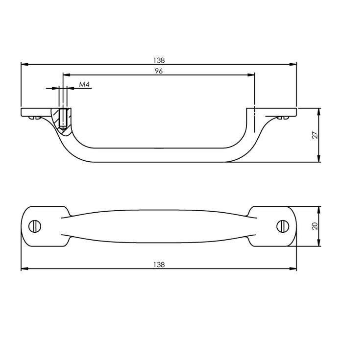 Intersteel Meubelgreep 138 mm mat zwart