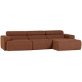 WOOOD Novi Chaise Longue Bank Rechts - Polyester - Terra