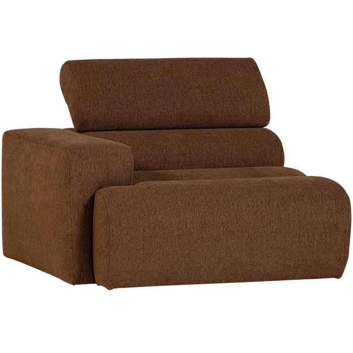 WOOOD Novi 1-Zits Element Bank Arm Links - Polyester - Mokkabruin