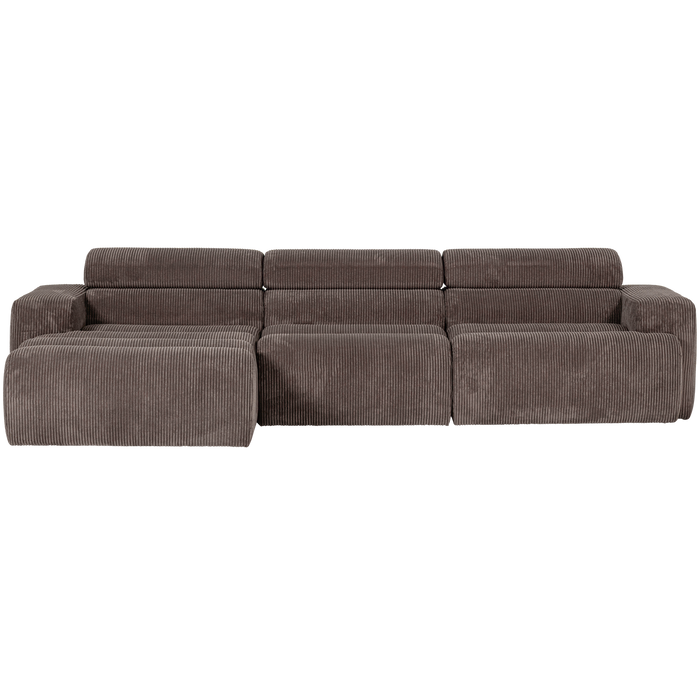 WOOOD Novi Chaise Longue Bank Links - Ribstof - Grijsbruin
