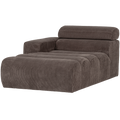 WOOOD Novi Chaise Longue Element Arm Links - Ribstof - Grijsbruin