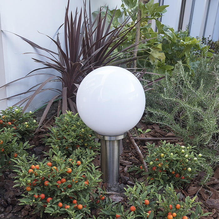 QAZQA Smart buitenlamp paal staal RVS 50 cm incl. Wifi A60 - Sfera