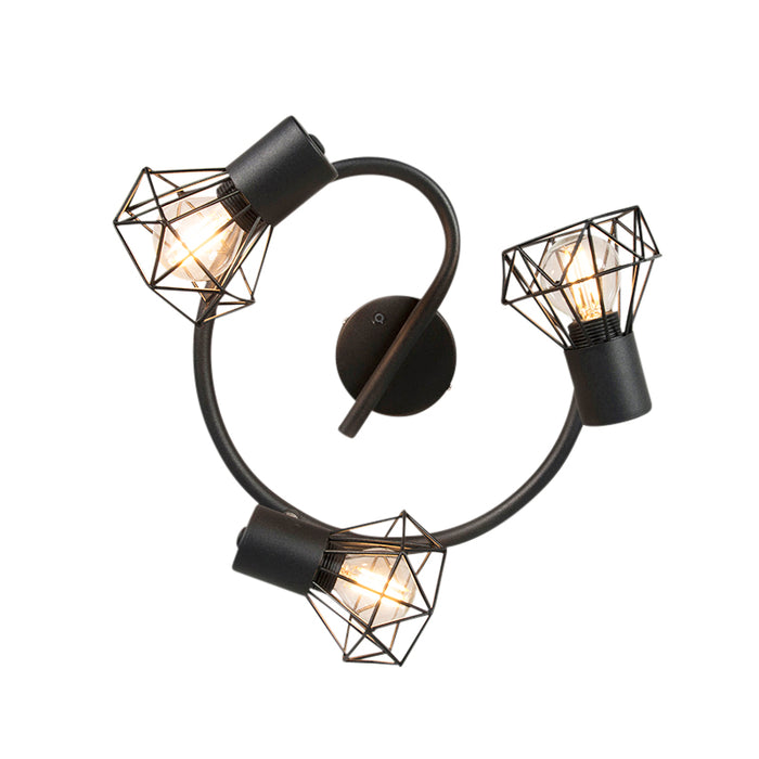 QAZQA Smart spot zwart draai- en kantelbaar incl. 3 Wifi P45 - Mosh