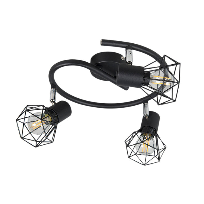 QAZQA Smart spot zwart draai- en kantelbaar incl. 3 Wifi P45 - Mosh