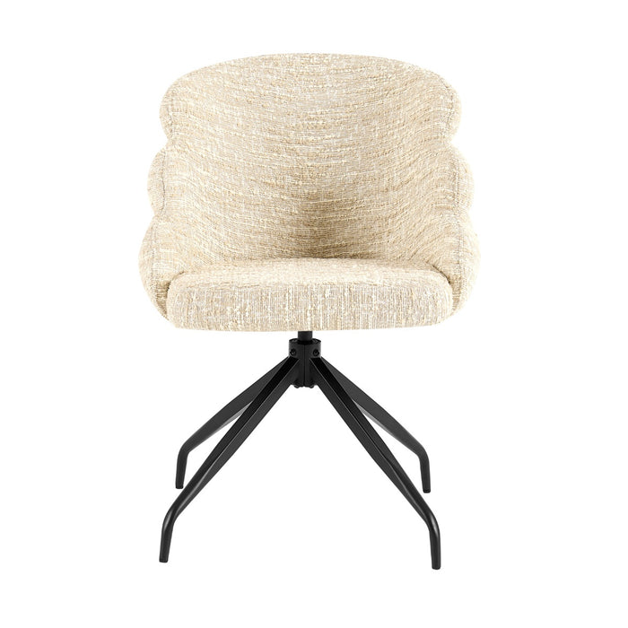 Giga Meubel - Eetkamerstoel Beige - Draaibaar - Claes - Set van 2