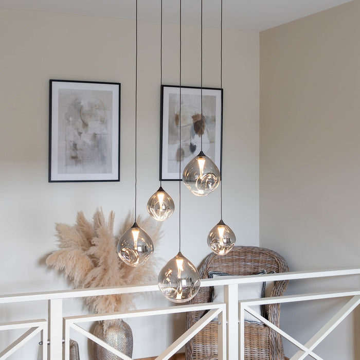 Atmooz Rosado Hanglamp - Ø55 x H170 cm - Organisch Grijs Glas