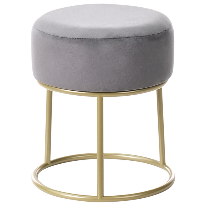 Beliani - DELCO - Hocker - Grijs - Fluweel