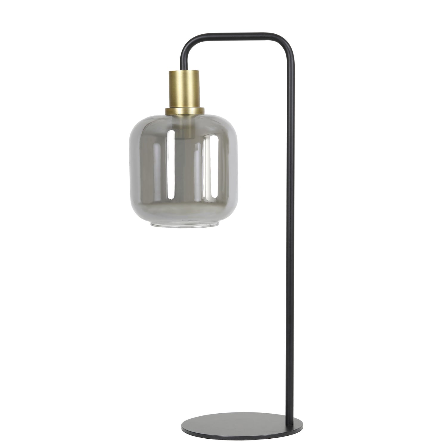 Light & Living Tafellamp Lekar - Antiek Brons|Smoke Glas - Ø18x57,5 cm