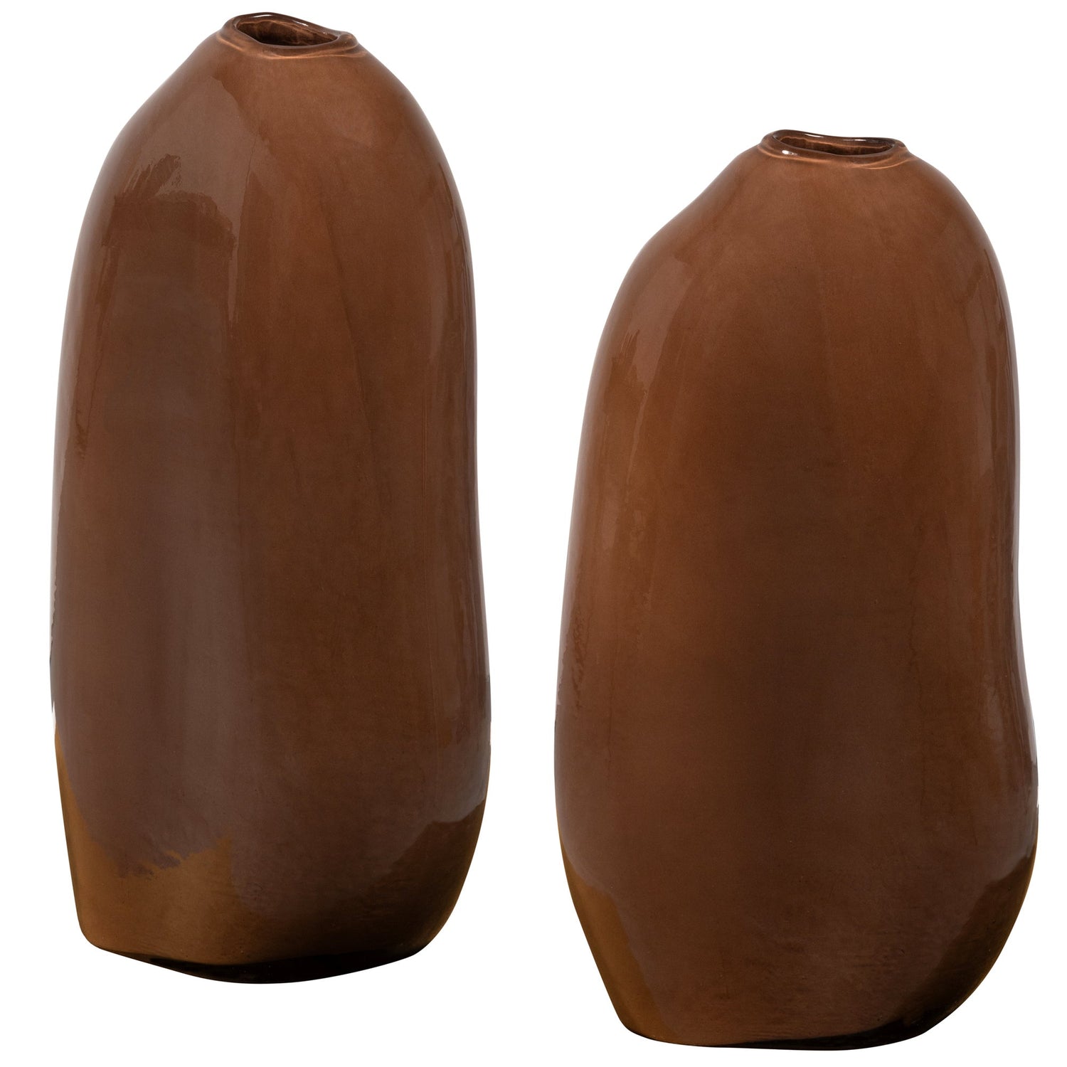 WOOOD Sahil Vaas - Glas - Bruin - Set van 2