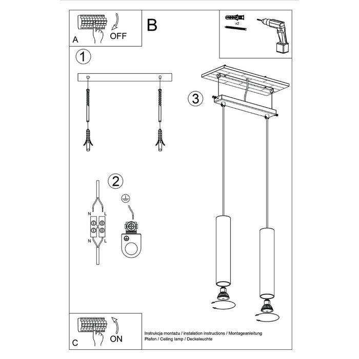 Sollux Hanglamp Lagos 2-lichts