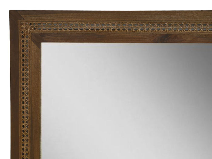 HSM Collection-Rechthoekige Spiegel-120x3x80-Naturel-Rotan|Teak