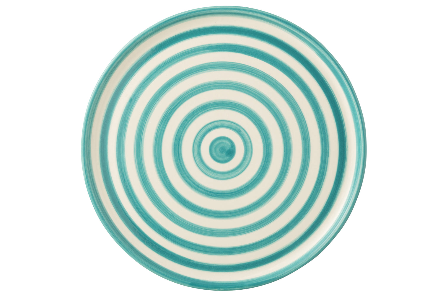 J-Line bord Granada Stripes - keramiek - wit|aqua