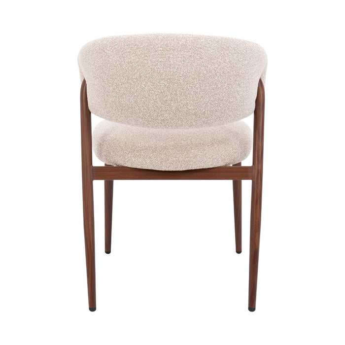 DÉJA Living - Eetkamerstoel - Stof - Zand|Walnoot - Skive - Set van 2