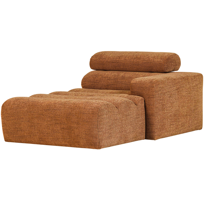 WOOOD Novi Chaise Longue Element Arm Rechts - PES -Oranje Melange