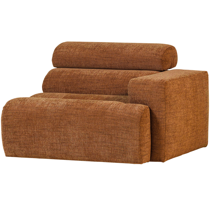 WOOOD Novi 1-Zits Element Bank Arm Rechts - Polyester - Oranje Melange