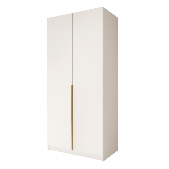 Meubella - Kledingkast Bruno 2 - Wit - 100 cm