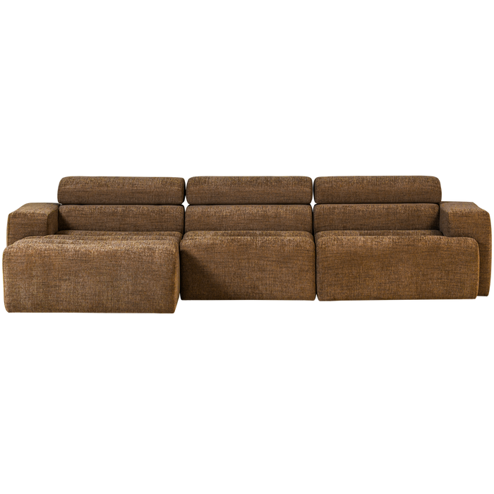 WOOOD Novi Chaise Longue Bank Links - Polyester - Karamelbruin Melange