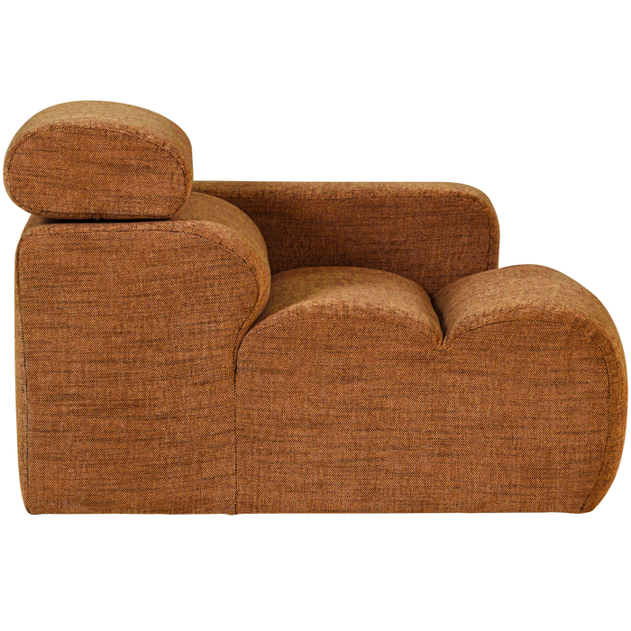 WOOOD Novi 1-Zits Element Bank Arm Rechts - Polyester - Oranje Melange