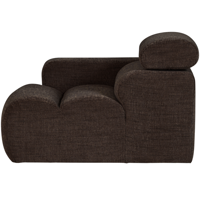 WOOOD Novi 1-Zits Element Bank Arm Links - Polyester - Donkerbruin