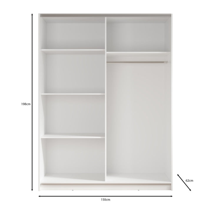 Meubella - Kledingkast Ganaro - Grijs - 150 cm