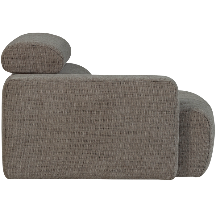 WOOOD Novi 1-Zits Element Bank Arm Links - Polyester - Grijs Melange