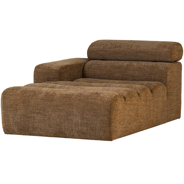WOOOD Novi Chaise Longue Element Arm Links - PES -Karamelbruin Melange