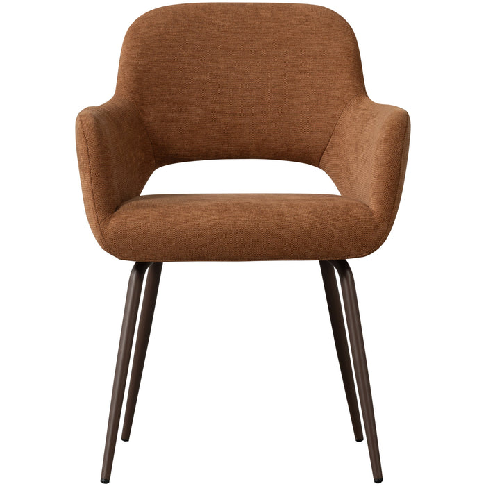 WOOOD Jenny Eetkamerstoelen - Geweven Stof - Bruin - Set van 2