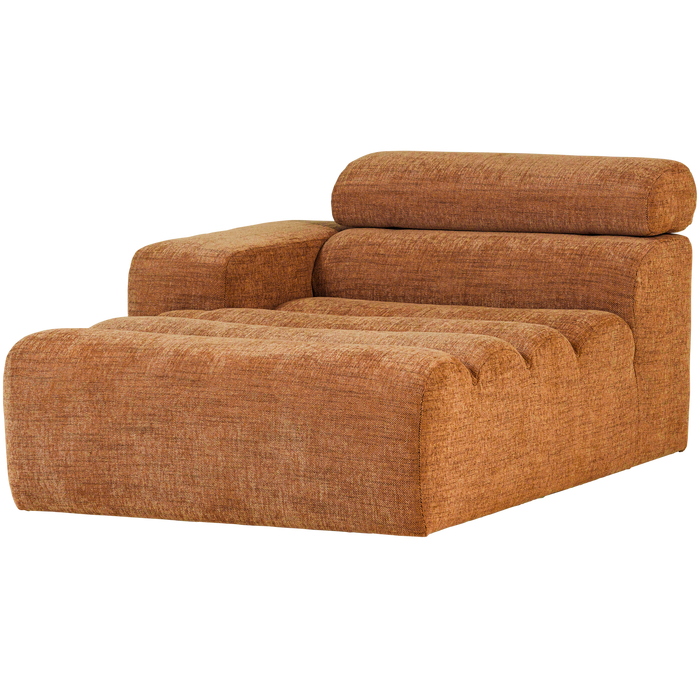 WOOOD Novi Chaise Longue Element Arm Links - Polyester -Oranje Melange