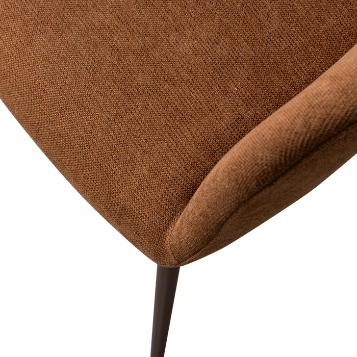 WOOOD Jenny Eetkamerstoelen - Geweven Stof - Bruin - Set van 2