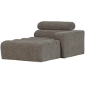 WOOOD Novi Chaise Longue Element Arm Rechts - Polyester- Grijs Melange