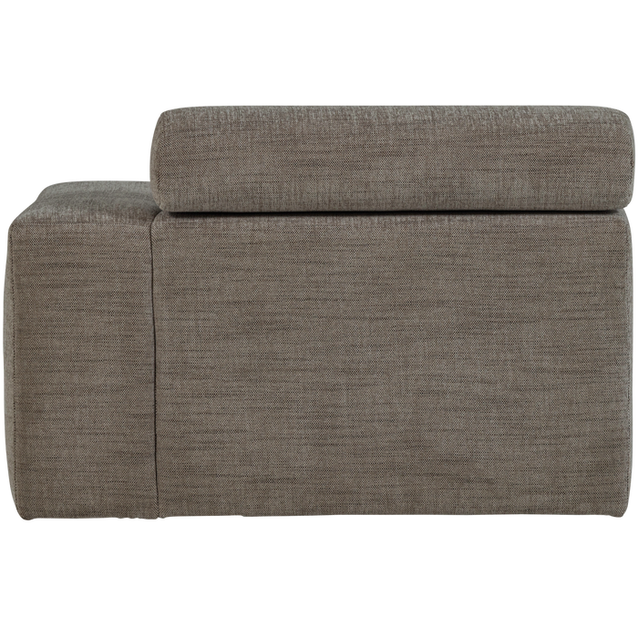 WOOOD Novi Chaise Longue Element Arm Rechts - Polyester- Grijs Melange