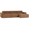 WOOOD Novi Chaise Longue Bank Rechts - Polyester -Karamelbruin Melange