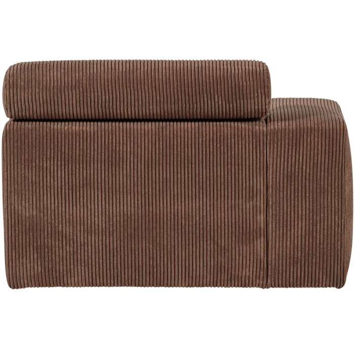 WOOOD Novi Chaise Longue Element Arm Links - Ribstof - Mokkabruin