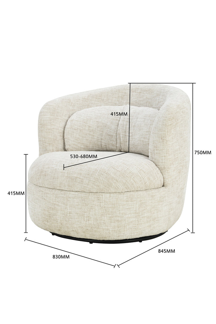 DÉJA Living - DÉJA Draaifauteuil Lilou Beige