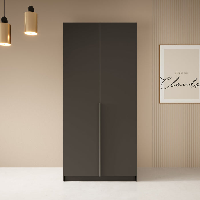 Meubella - Kledingkast Bruno - Zwart - 100 cm