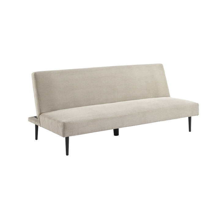 sweeek - 3-zits slaapbank corduroy, metalen onderstel