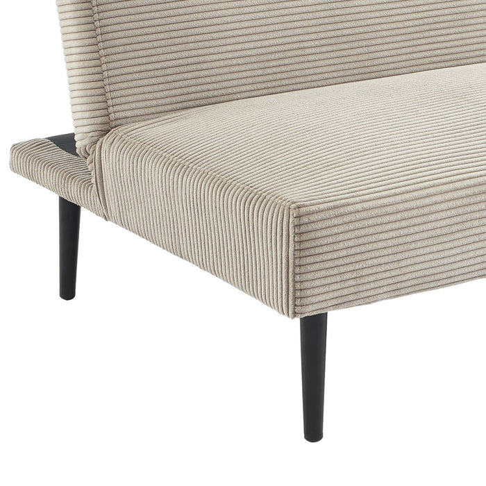 sweeek - 3-zits slaapbank corduroy, metalen onderstel