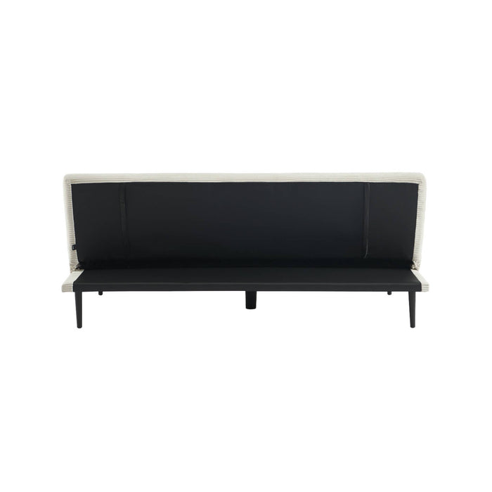 sweeek - 3-zits slaapbank corduroy, metalen onderstel