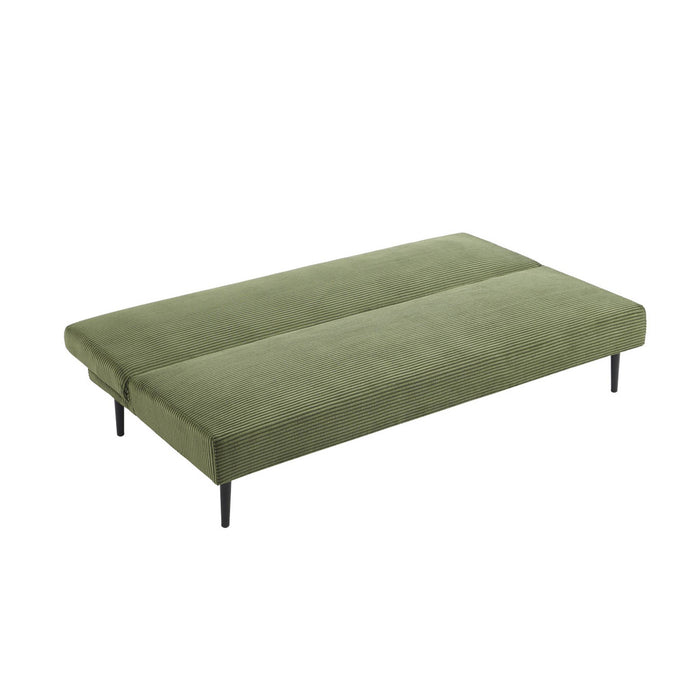 sweeek - 3-zits slaapbank corduroy, metalen onderstel