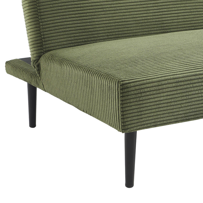 sweeek - 3-zits slaapbank corduroy, metalen onderstel
