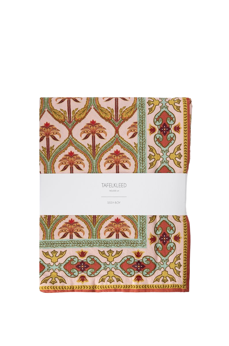 Sissy-Boy Lichtroze tafelkleed met palmbomen (160x300 CM)