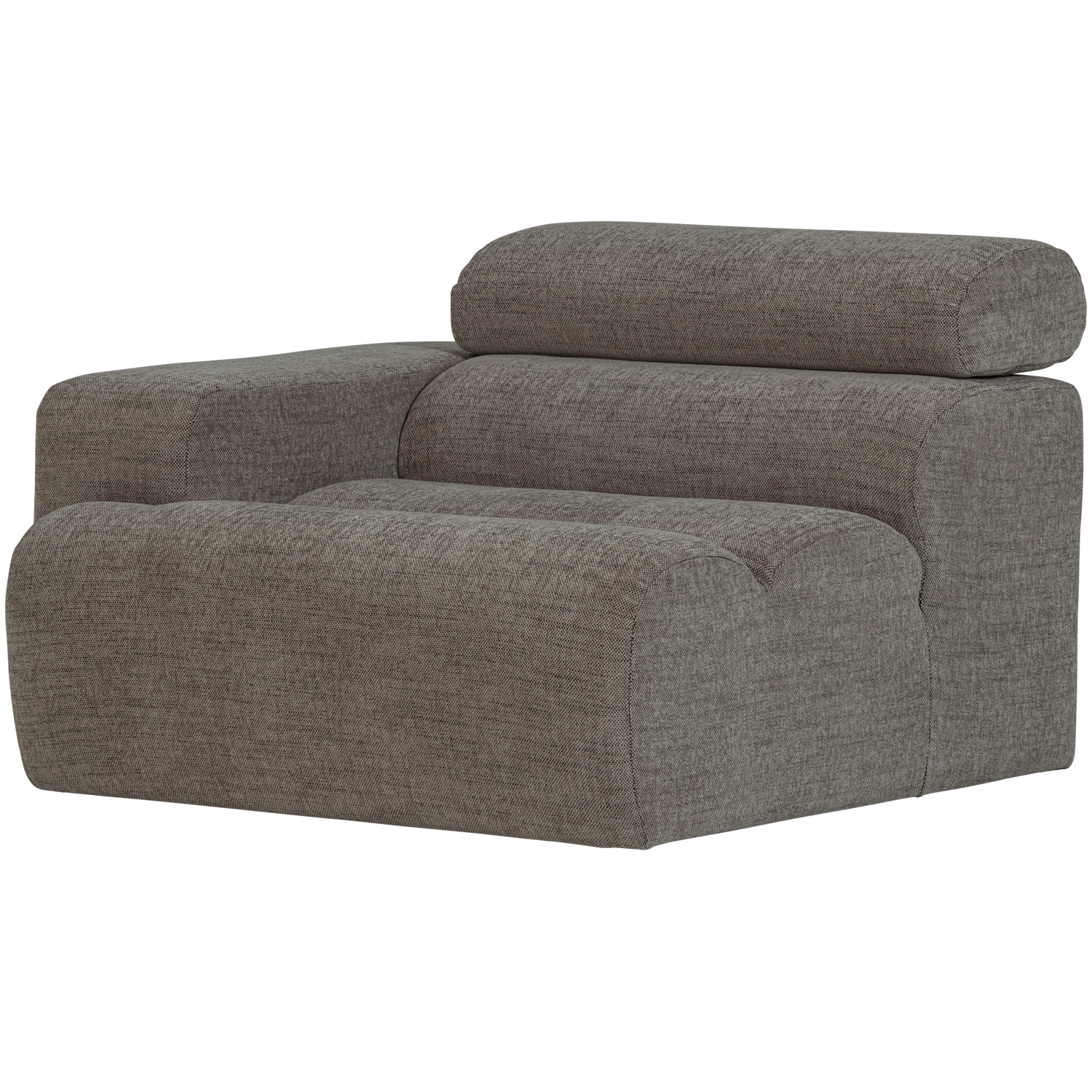 WOOOD Novi 1-Zits Element Bank Arm Links - Polyester - Grijs Melange