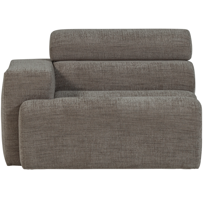 WOOOD Novi 1-Zits Element Bank Arm Links - Polyester - Grijs Melange