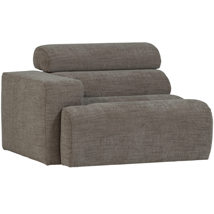 WOOOD Novi 1-Zits Element Bank Arm Links - Polyester - Grijs Melange
