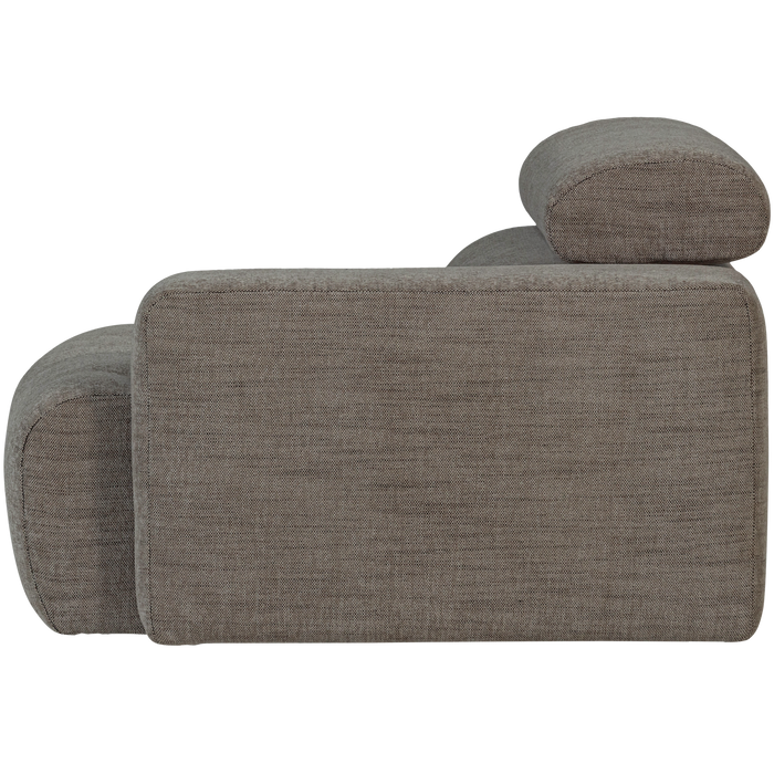 WOOOD Novi 1-Zits Element Bank Arm Rechts - Polyester - Grijs Melange