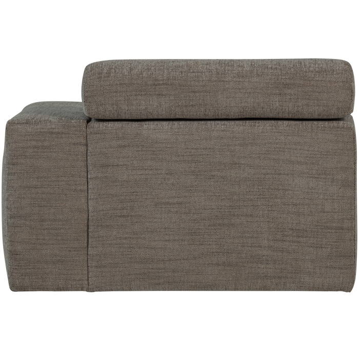 WOOOD Novi 1-Zits Element Bank Arm Rechts - Polyester - Grijs Melange